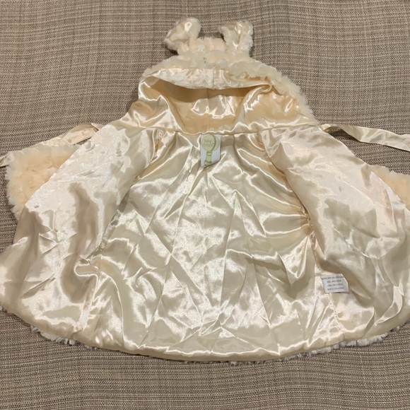Bunny Dress Coat Baby 9–12 Mo soft fuzzy sweater satin-like Easter Spring dressy - Picture 8 of 16